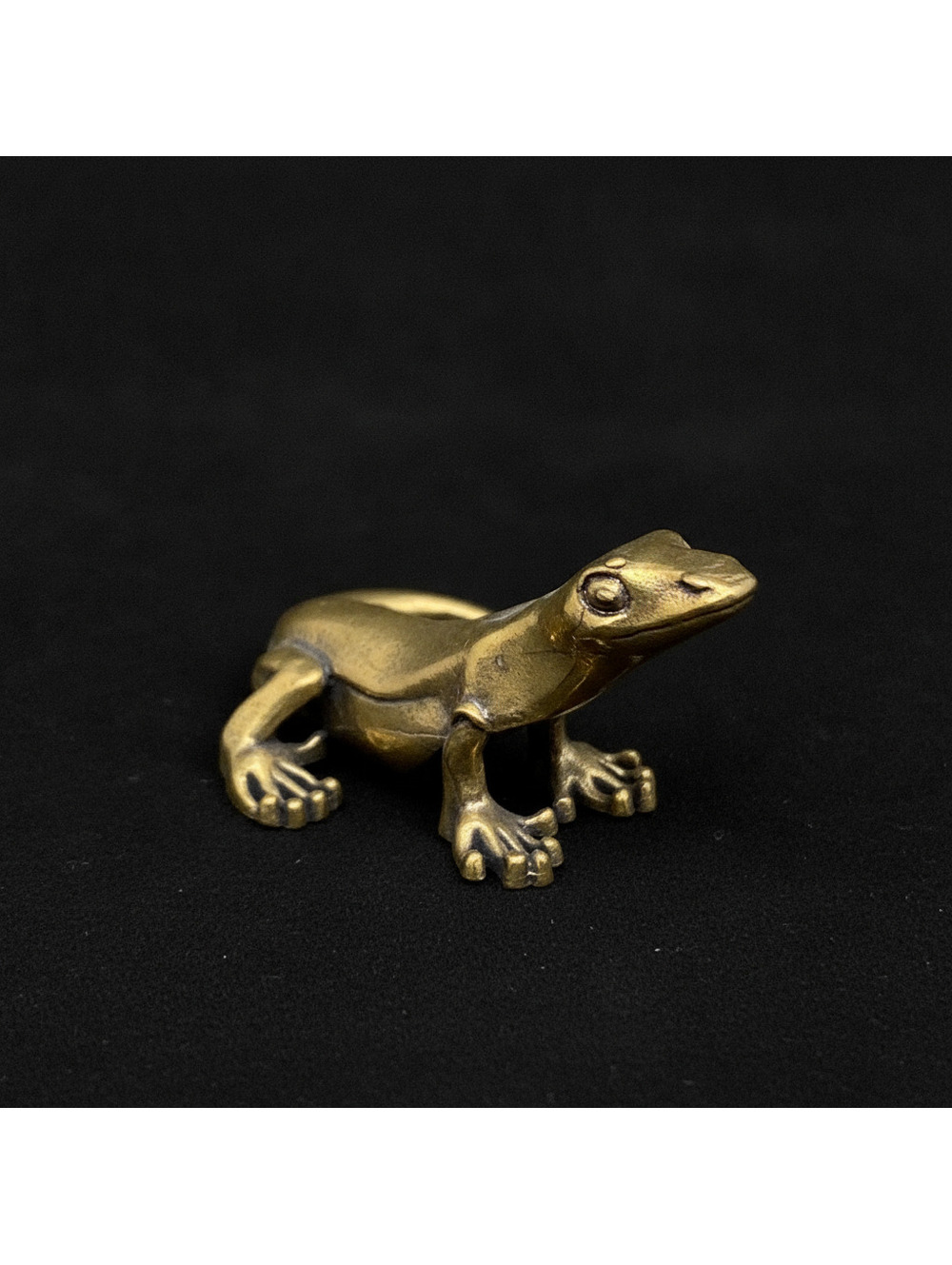 Brass Gecko Miniature Figurine Sculpture